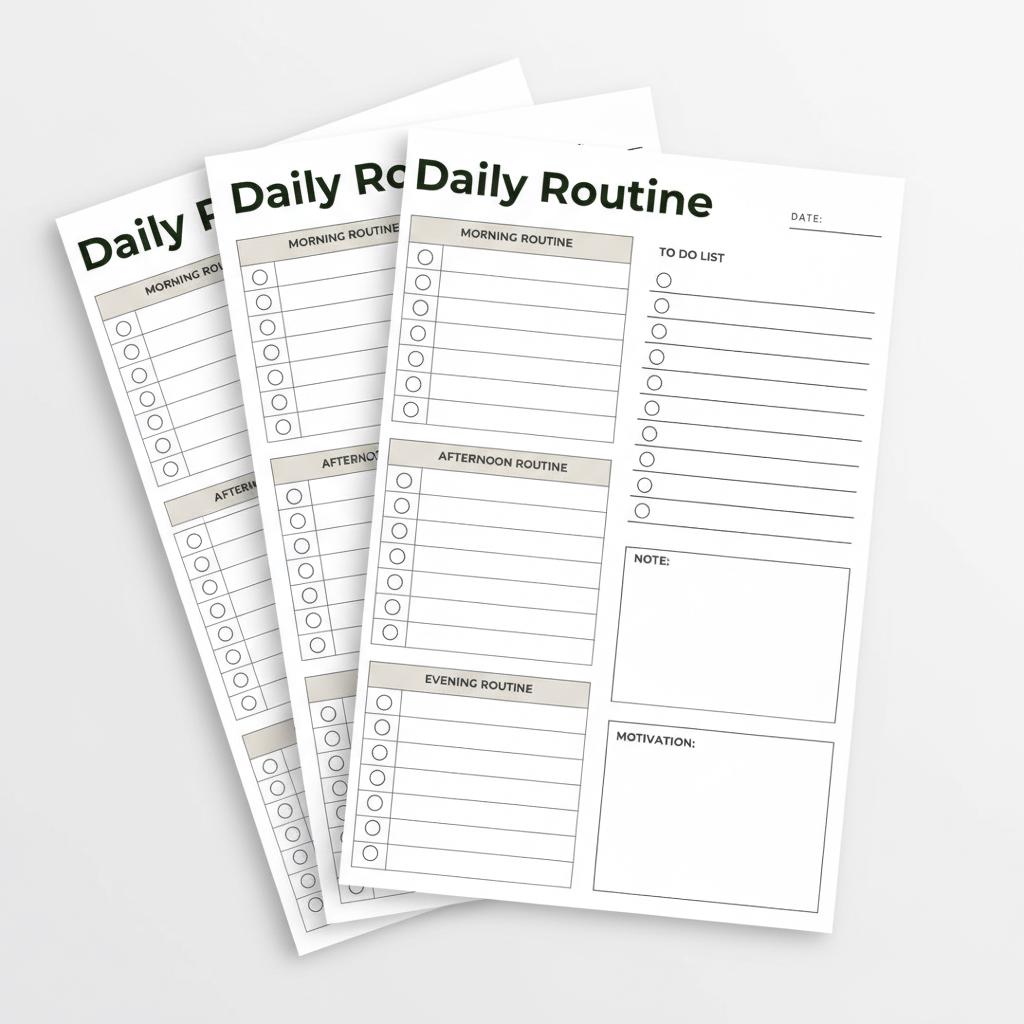Daily Rout List Daily Routine Checklist Printable | Morning, Afternoon, Evening Planner ...