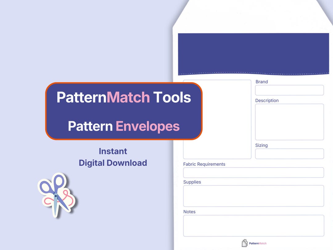 Sewing Pattern Envelope Worksheet.pdf Printable Sewing Pattern Envelopes: Organize & Protect (PDF Download ...