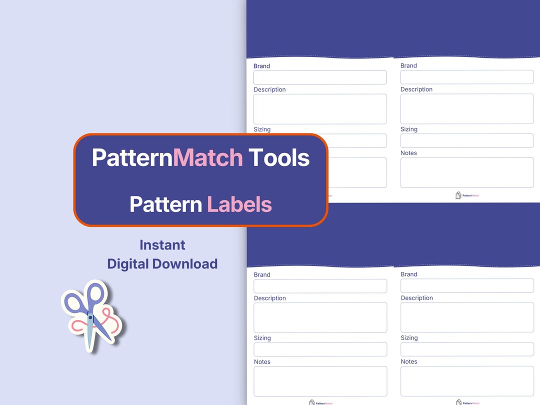 Tiling Pattern Labels Printable Sewing Pattern Labels: Organize Your Patterns (PDF Download ...