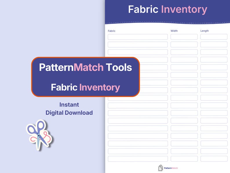 Fabric Inventory Tracker | Printable A4 PDF for Sewing Stash - Etsy