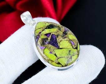 Hanger Atlantisiet | Koperen stichtiet, edelsteenhanger 925 sterlingzilveren hanger, handgemaakte hanger voor dames, sieraden, jubileum