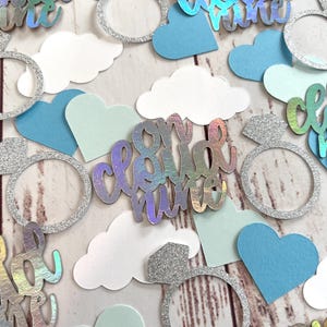 On Cloud Nine Bachelorette Decorations - Bridal Shower On Cloud 9 - Bachelorette Confetti Spring - The Bride Is On Cloud Nine