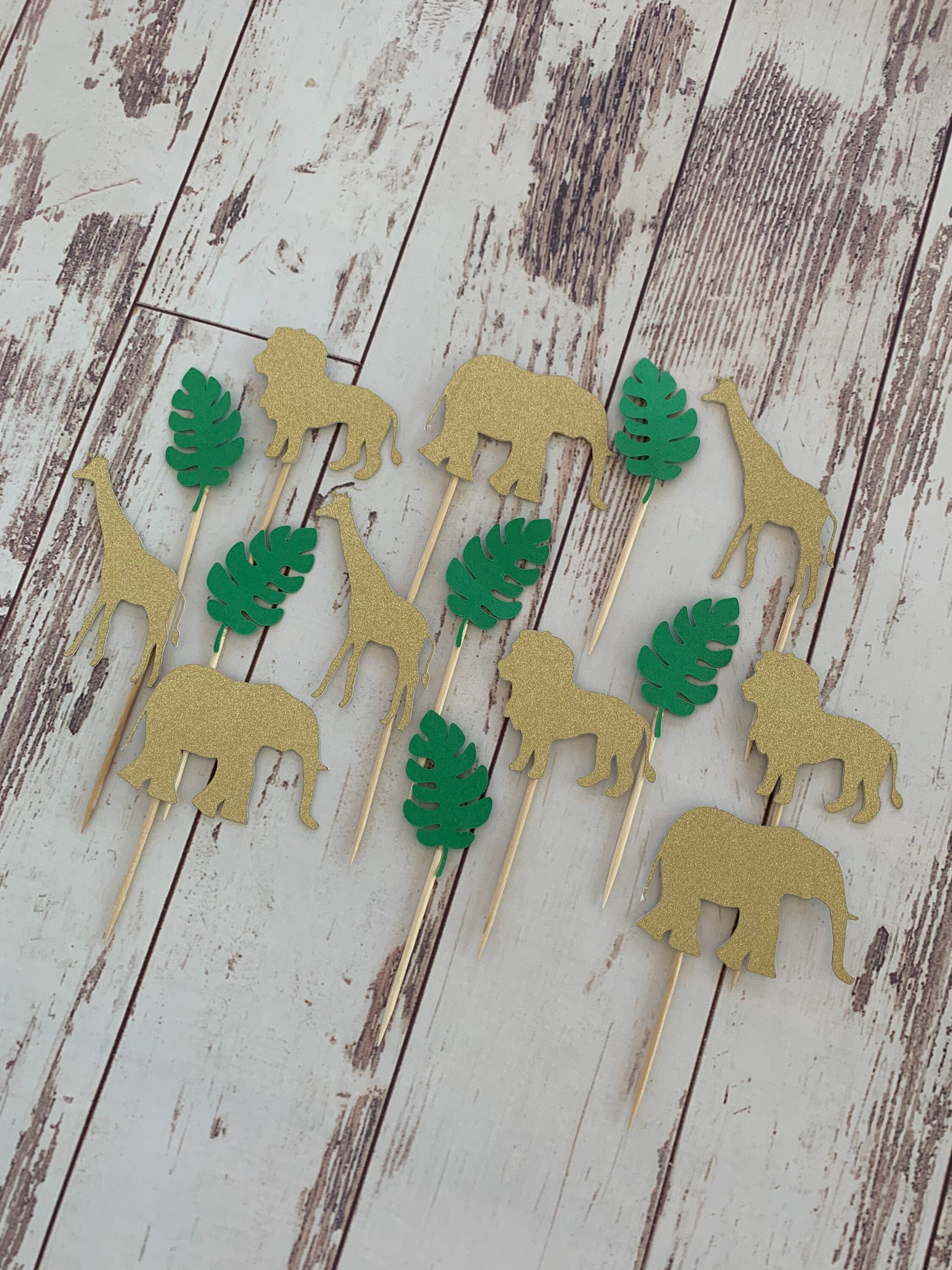 Wild One Cupcake Toppers Jungle Cupcake Toppers Jungle Birthday Decor Wild One Decor Wild One Birthday Lets Get Wild