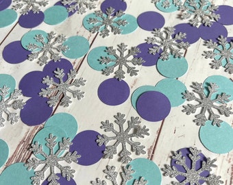 Frozen Party Confetti - Frozen Decorations - Winter Onederland - Winter Themed Party - Frozen 2 - Snowflakes - Blue and Purple