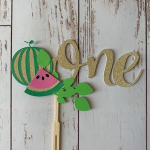 One In A Melon Cake Topper - Watermelon Cake Topper - Watermelon First Birthday Decorations - Watermelon - One In A Melon - First Birthday