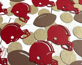 Niners Football Confetti - San Francisco 49ers Party Decorations - 49ers Decor - Football Birthday Decorations- Super Bowl