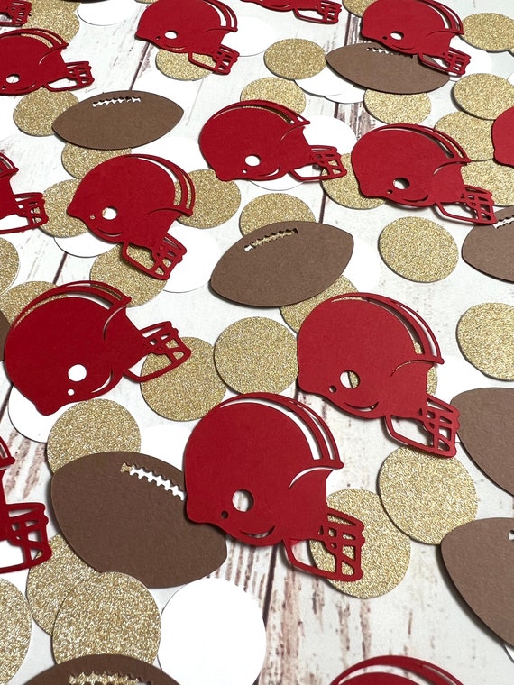 Niners Football Confetti - San Francisco 49ers Party Decorations - 49ers Decor - Football Birthday Decorations- Super Bowl