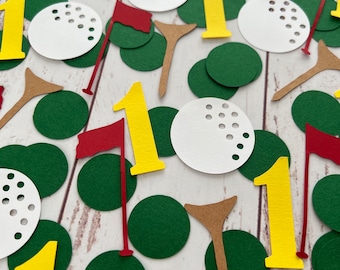 Decoraciones para el primer cumpleaños de golf para el tema Mastered One Year Ideas para la fiesta de cumpleaños de golf para el primer cumpleaños Hoyo en UNO Confeti de golf Tema Masters
