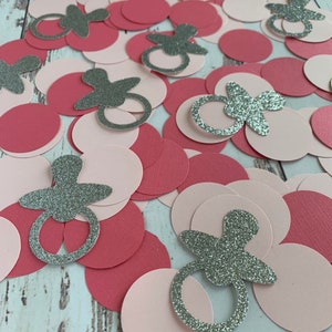 Baby Shower - Glitter Confetti - Pink - Baby Girl - Pacifer- Party Decorations
