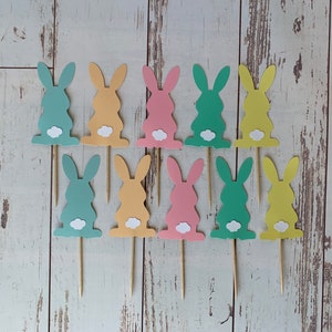 Easter Cupcake Toppers - Decorations - Bunny Decor - Easter Bunny - Bunnies - Some Bunny is One - First Birthday - Baby Bunny