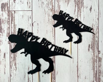 Topper per torta a forma di dinosauro - Topper per torta a forma di dinosauro - Buon compleanno - Decorazioni per feste - Decorazioni a forma di dinosauro