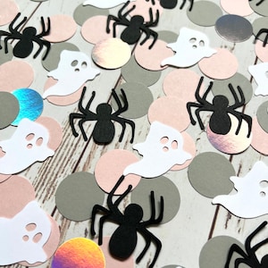 Pink Halloween Decorations - Halloween Decor Ghosts and Spiders - Halloween Confetti - Halloween Birthday Party - Pink Halloween Baby Shower