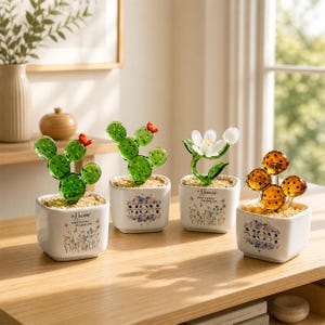 Personalisierte Mini Glasblumentopf | Benutzerdefinierte Pflanze Schreibtisch Dekor, winzigen Blumenakzent