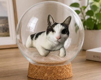 Globo commemorativo personalizzato con pelo di animale domestico, foto personalizzata, regalo in ricordo di cane o gatto