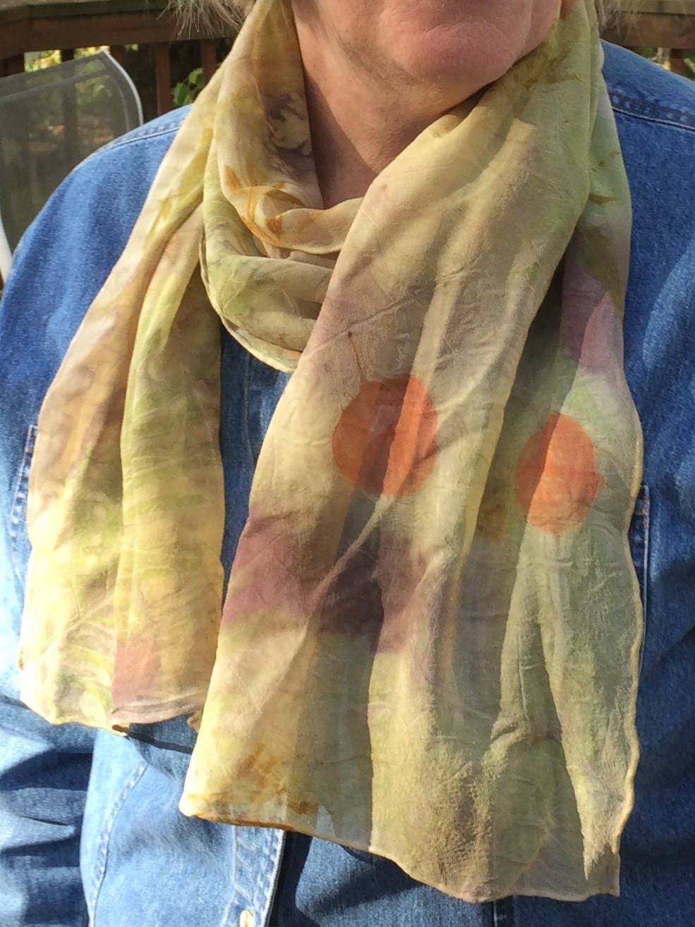 Eco Printed Silk Gauze Scarf 12in x 60in Etsy