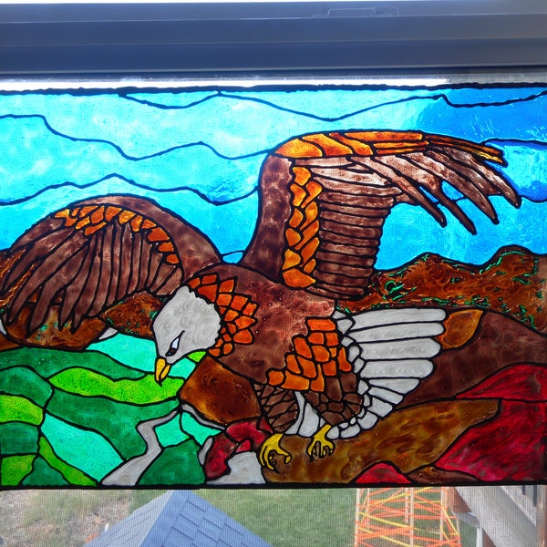 Stained Glass Eagle Etsy