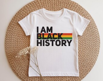I AM BLACK HISTORY Tee | Made to Order | Pan-African Stripe Graphic Shirt