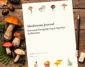 Mushroom Hunting Log Printable - Foraging Field Journal PDF, A4 and US Letter