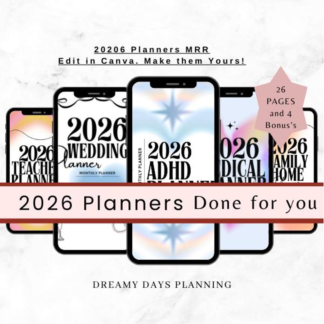 2026 Planner Bundle | Master Resell Rights Canva Template - Etsy
