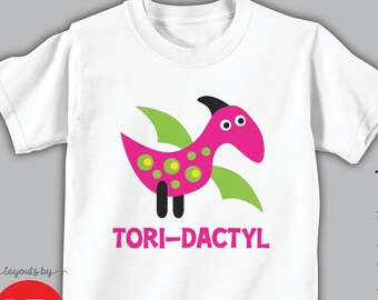 girl dinosaur shirt or bodysuit • personalized dinosaur birthday t-shirt • custom pterodactyl shirt