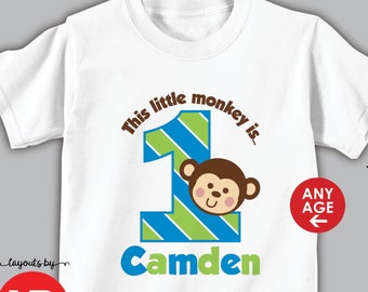 monkey birthday shirt or bodysuit • any age • monkey first birthday t-shirt • 1st birthday outfit