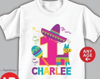 girls fiesta birthday shirt or bodysuit • any age • personalized cinco de mayo birthday t-shirt • taco fiesta birthday outfit