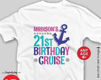 birthday cruise shirt or bodysuit • girls personalized anchor tshirt • personalized family trip vacation t-shirt