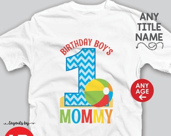 beach ball birthday shirt • any age • birthday boy's mommy shirt • beach birthday • pool party birthday t-shirt