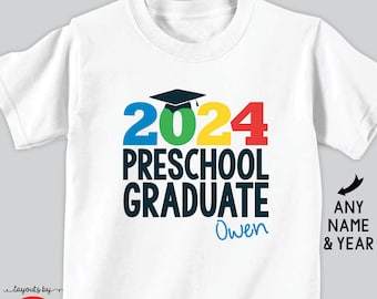 preschool graduation shirt • back to school t-shirt • children's class shirt • any year & grade • primary colors • pre-k graduation t-shirt