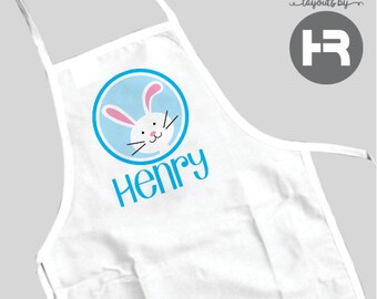 easter apron • easter bunny apron adult size or kids size personalized • perfect easter egg dying party or easter brunch apron