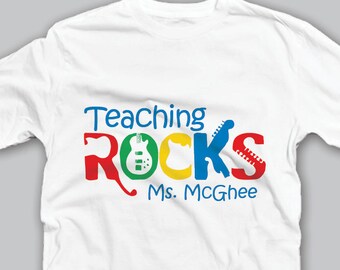 teacher t-shirt • back to school tshirt • teaching rocks personalized teacher shirt • teacher appreciation gift