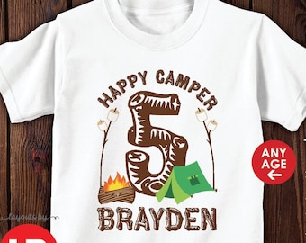camping birthday shirt or bodysuit • any age • personalized camp birthday t-shirt