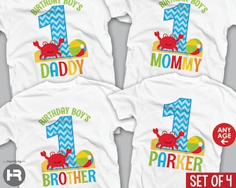Personalized Beach Birthday Shirt • Matching Family T-Shirts