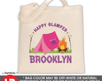 lined tote Glamping tote tote bag