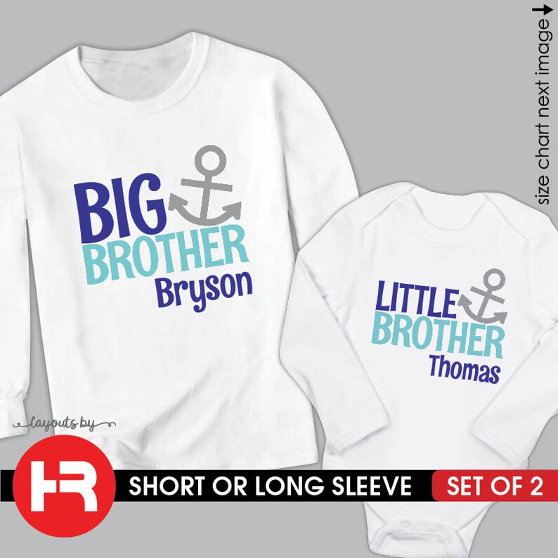 Anchor Big Brother Shirt & Anchor Little Sister Shirt or Etsy