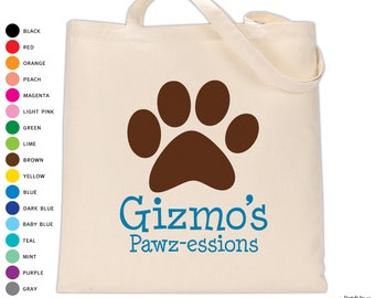 dog tote bag personalized with name • monogram new puppy gift