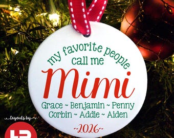 Mimi Christmas Ornament - Personalized with Grandchildren Names