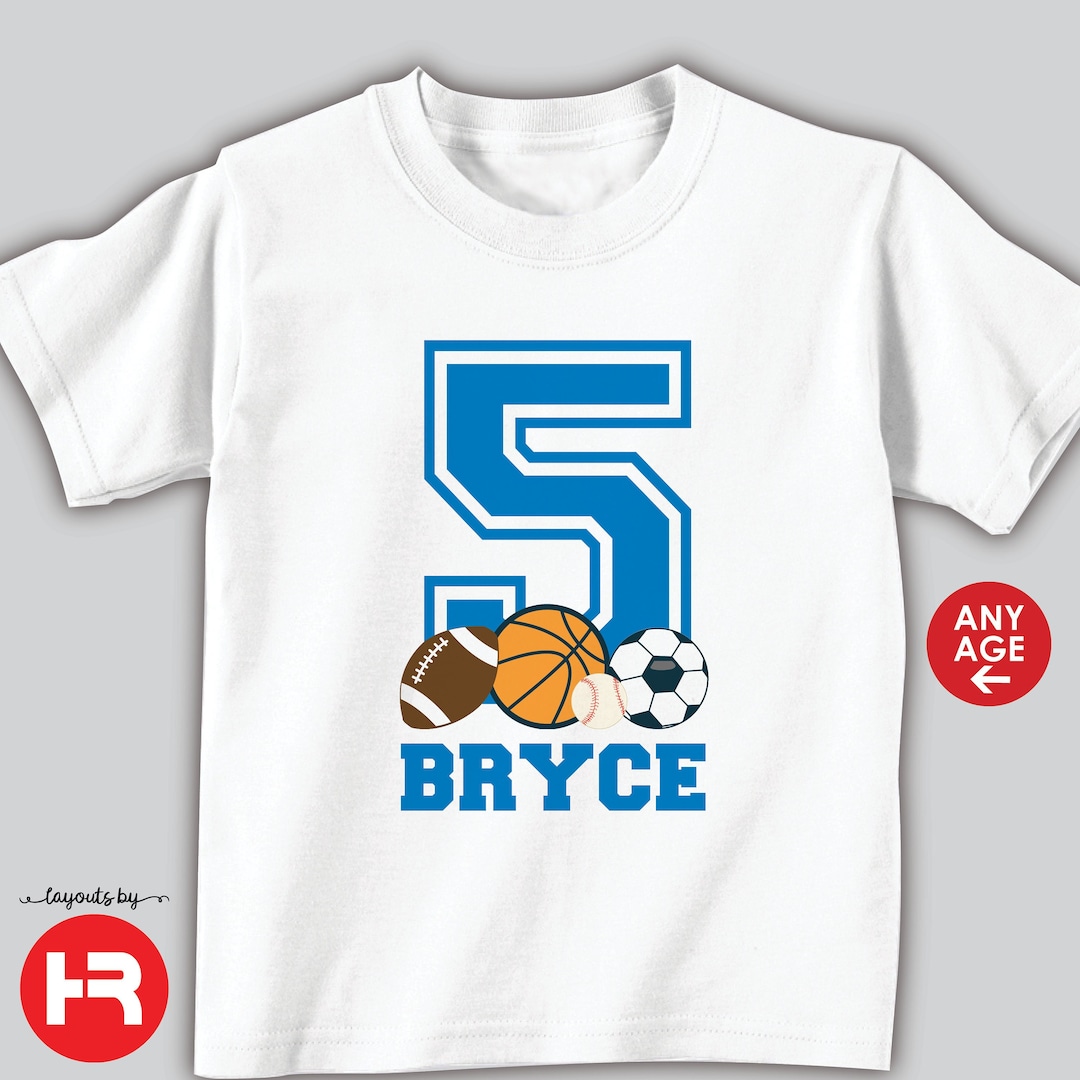 Sports Birthday Shirt or Bodysuit Personalized Custom Sports Theme