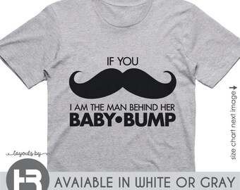 Dad Pregnancy Announcement Shirt • Mustache Baby Bump T-Shirt