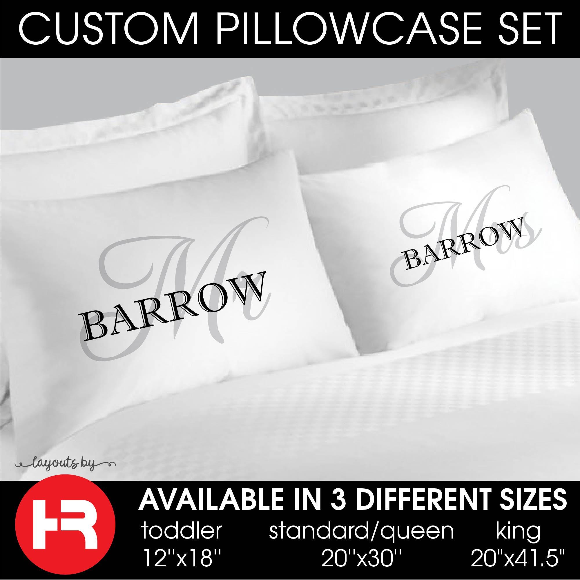 mr & mrs pillowcases •  2 personalized decorative pillowcases • wedding gift • anniversary gift • valentine's day gift • engagement gift