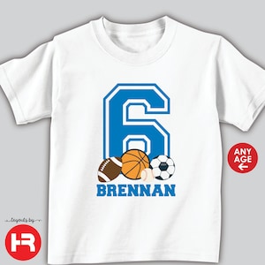 sports birthday shirt or bodysuit personalized custom sports theme birthday t-shirt image 10