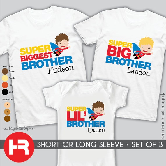 Superhero Super Big Brother Matching Sibling T-Shirts Superhero Super Big Brother Matching Sibling T-Shirts
