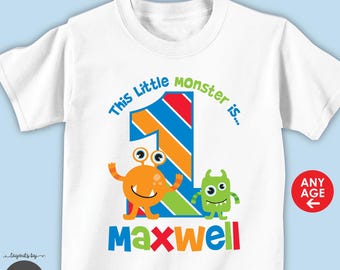 monster birthday shirt or bodysuit - personalized with any age child's  name
