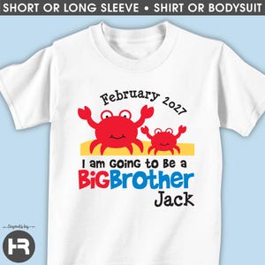 Crab Big Brother Announcement Shirt • Personalized Pregnancy Reveal Tee