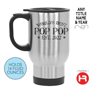 World's best pop pop Stainless Steel Travel coffee Mug pop pop coffee Mug Father's Day Gift pop Pop birthday Gift or christmas Gift image 1