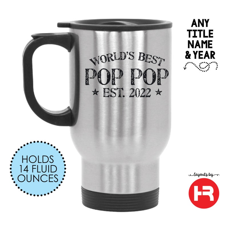 World's best pop pop Stainless Steel Travel coffee Mug pop pop coffee Mug Father's Day Gift pop Pop birthday Gift or christmas Gift image 1