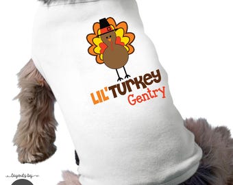little turkey dog shirt • personalized thanksgiving dog t-shirt