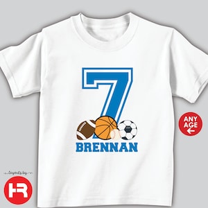 sports birthday shirt or bodysuit personalized custom sports theme birthday t-shirt image 9