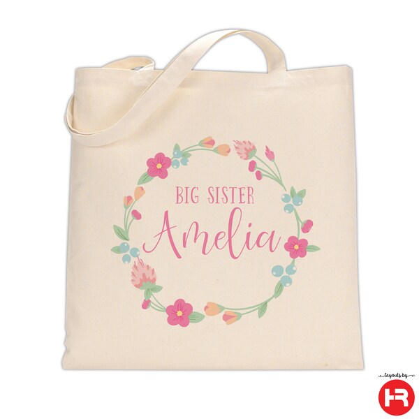 Sister ME Large Basket Bag With Embroidery Front Natural/blue main image 1