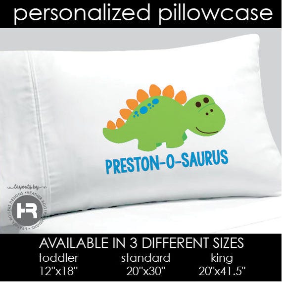 Dinosaur pillowcase custom decorative Personalized Boys Pillowcase Dinosaur